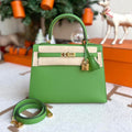 New Kelly 25 Vert Yucca Epsom Sellier Ghw