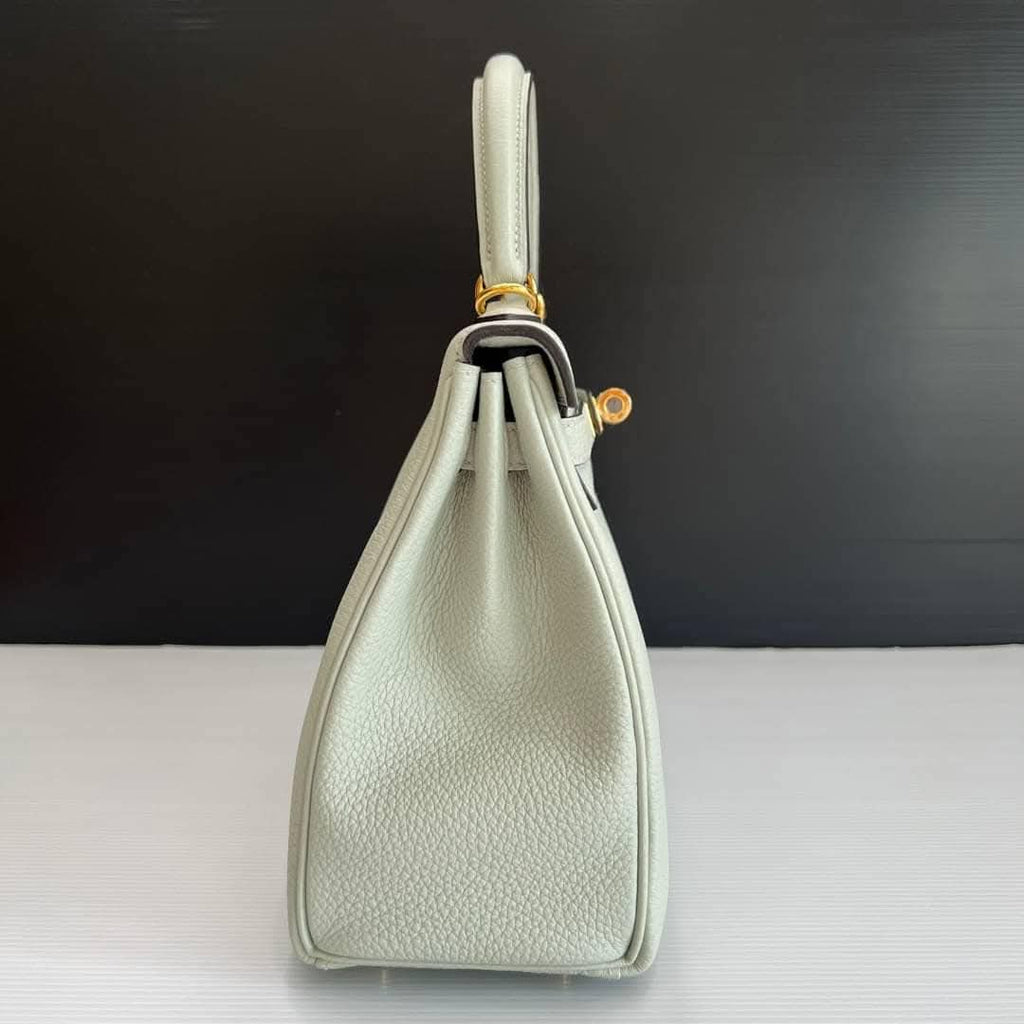 New Hermes Kelly 25 Togo Gris Neve GHW