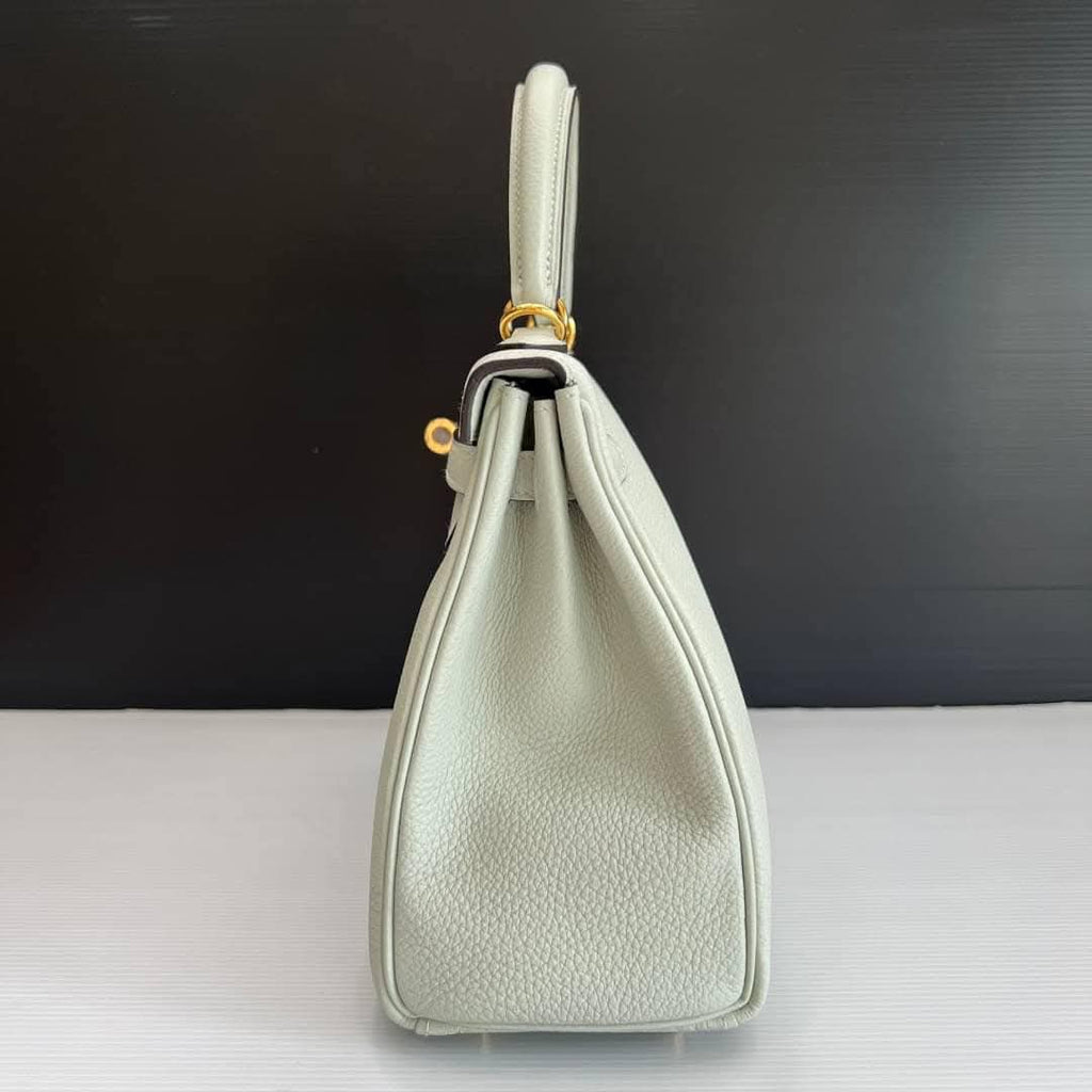New Hermes Kelly 25 Togo Gris Neve GHW