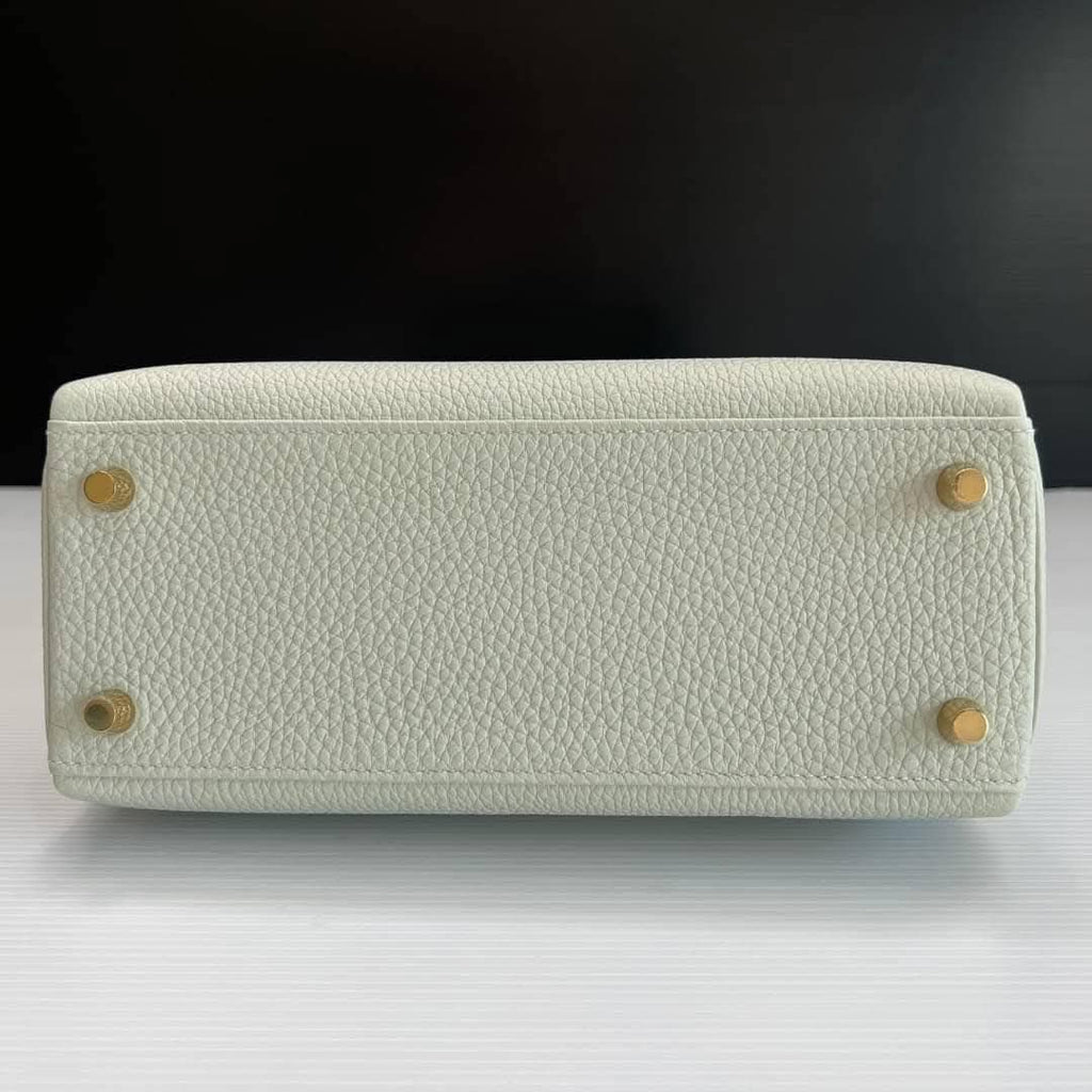 New Hermes Kelly 25 Togo Gris Neve GHW