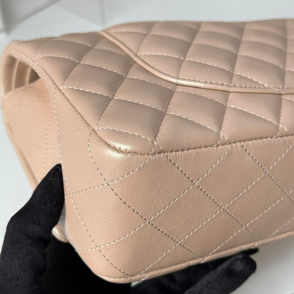 Chanel Classic 10 Beige Pearl GHW