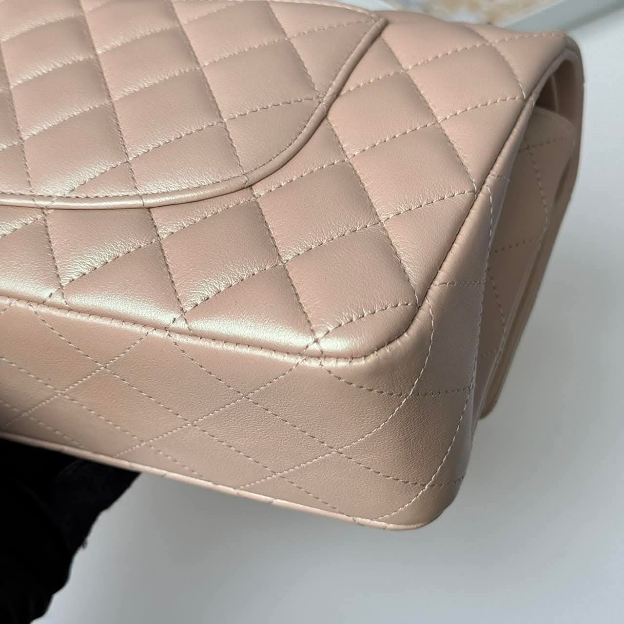 Chanel Classic 10 Beige Pearl GHW