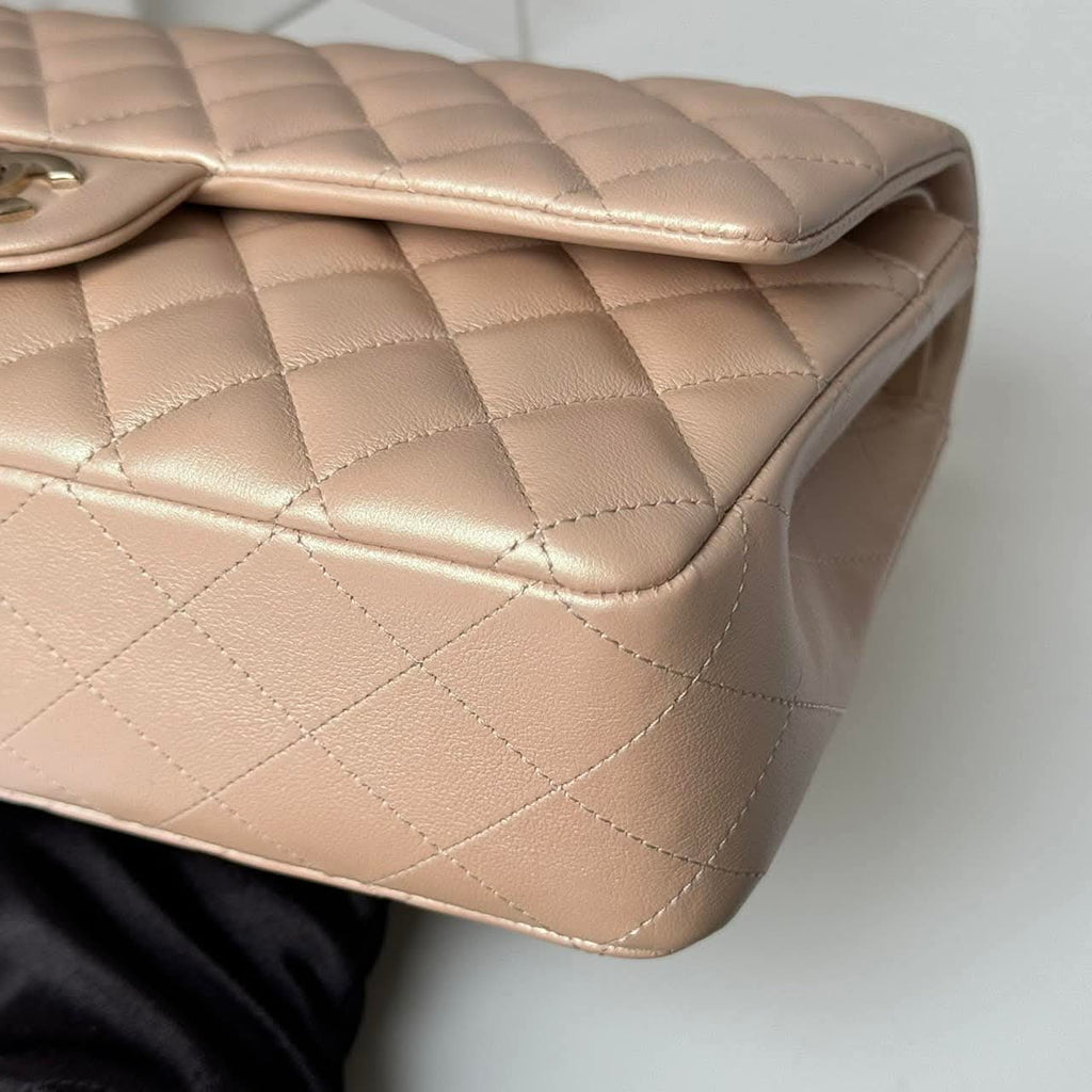 Chanel Classic 10 Beige Pearl GHW