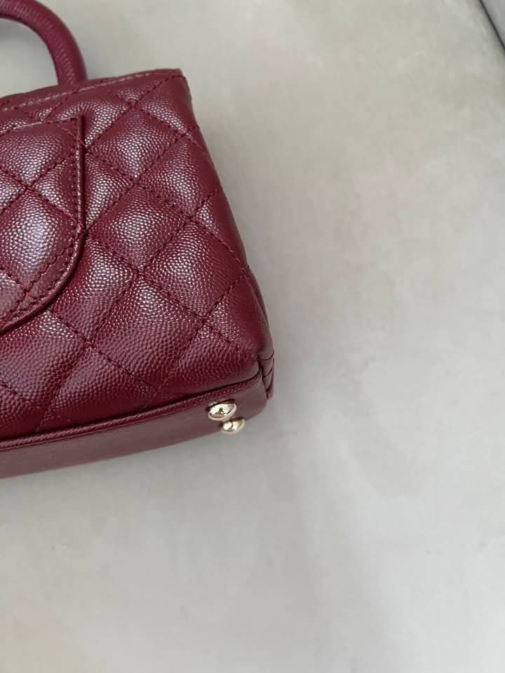 Chanel Coco Handle 9.5 Burgundy Lambskin Light Gold Hardware — Pre-Owned
