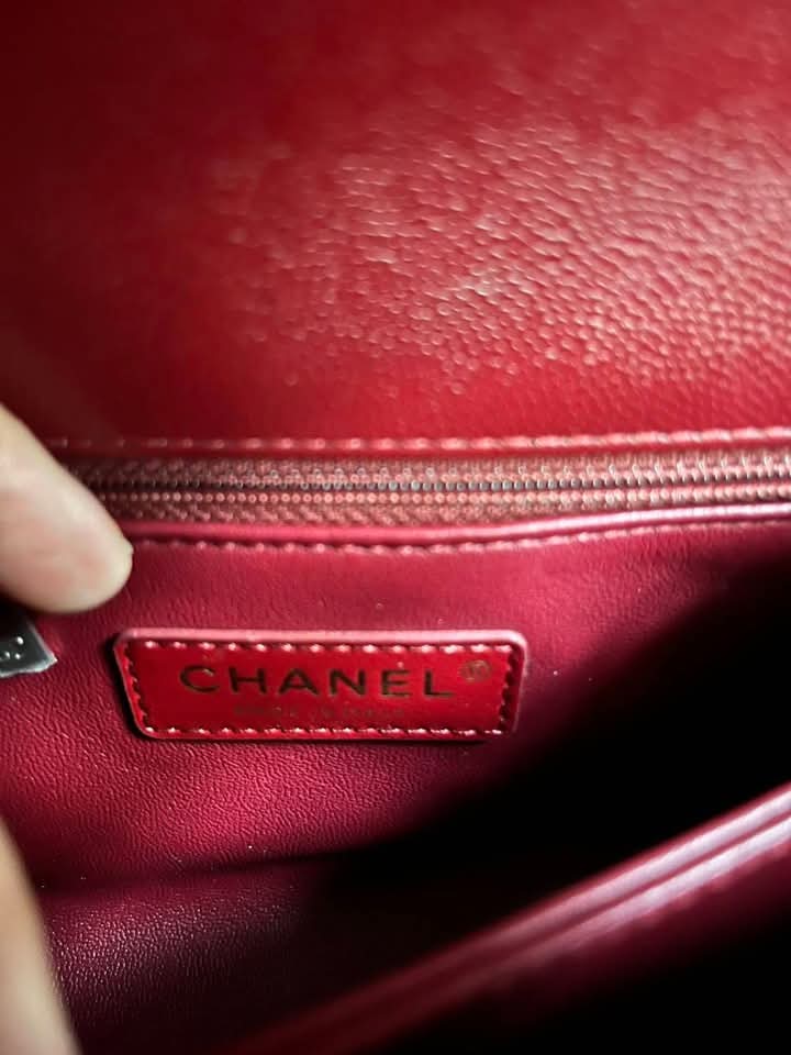 Chanel Coco Handle 9.5 Burgundy Lambskin Light Gold Hardware — Pre-Owned