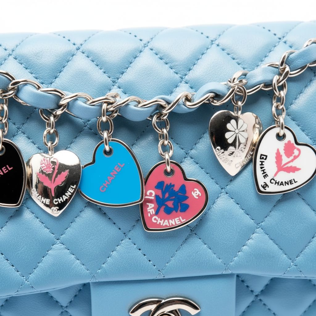 Heart charms close-up