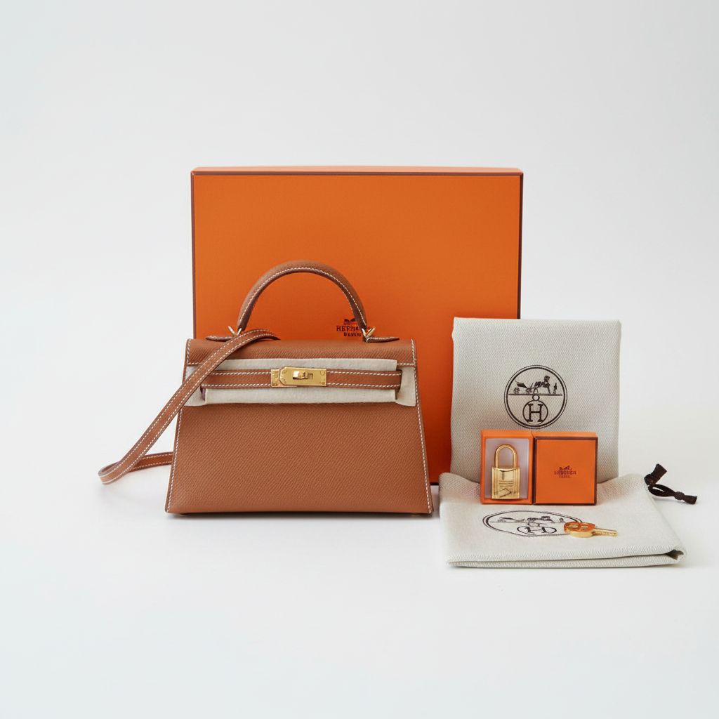 Hermès Mini Kelly 20 Gold Epsom GHW - Full box set