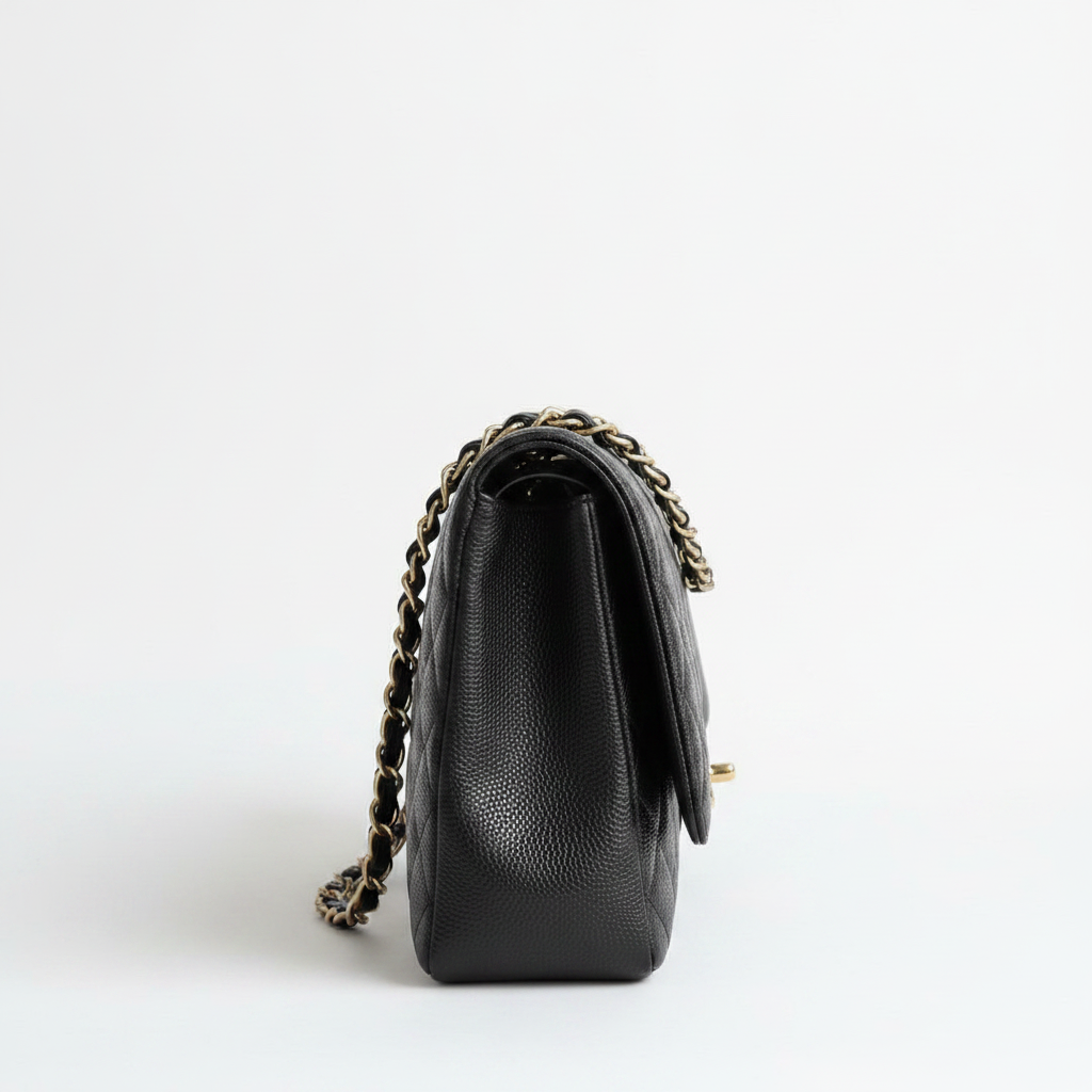 Chanel Maxi Single Flap – side profile view
