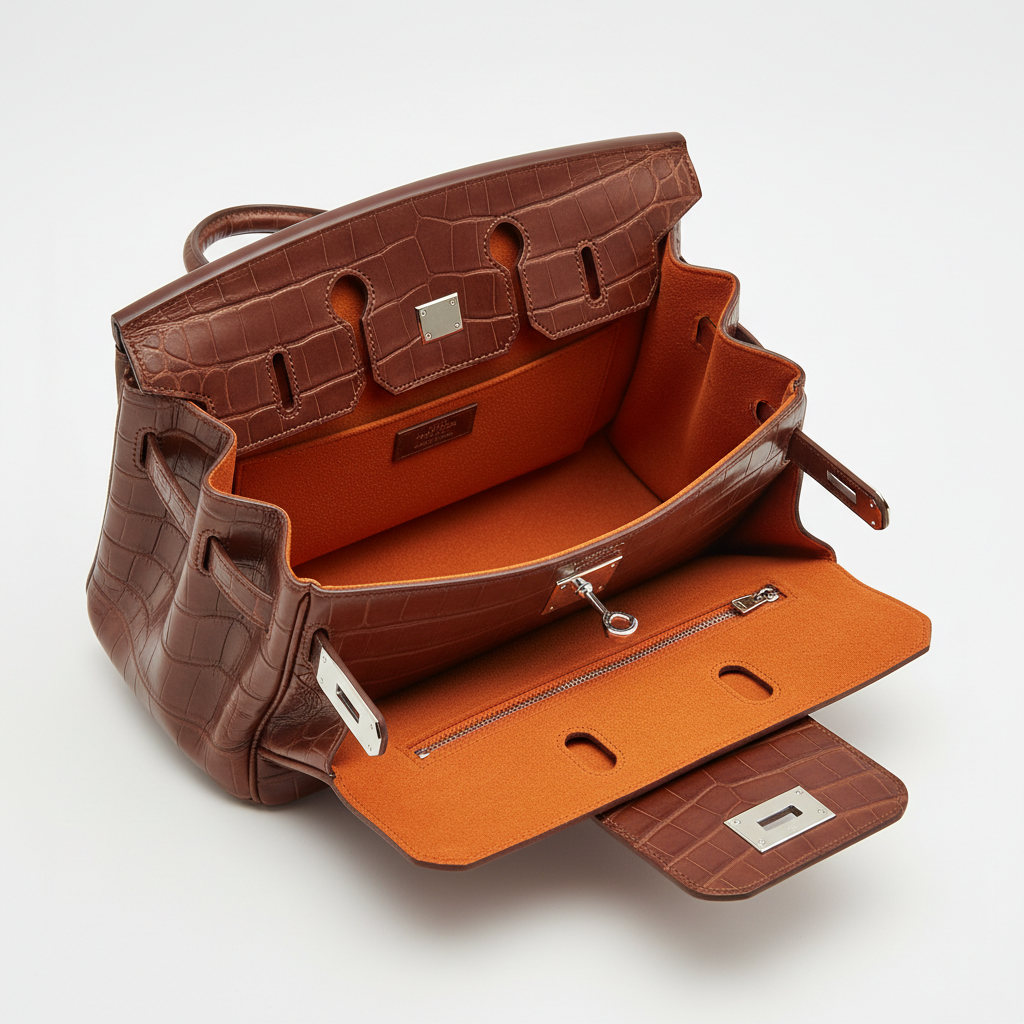 Hermès Birkin bag interior view