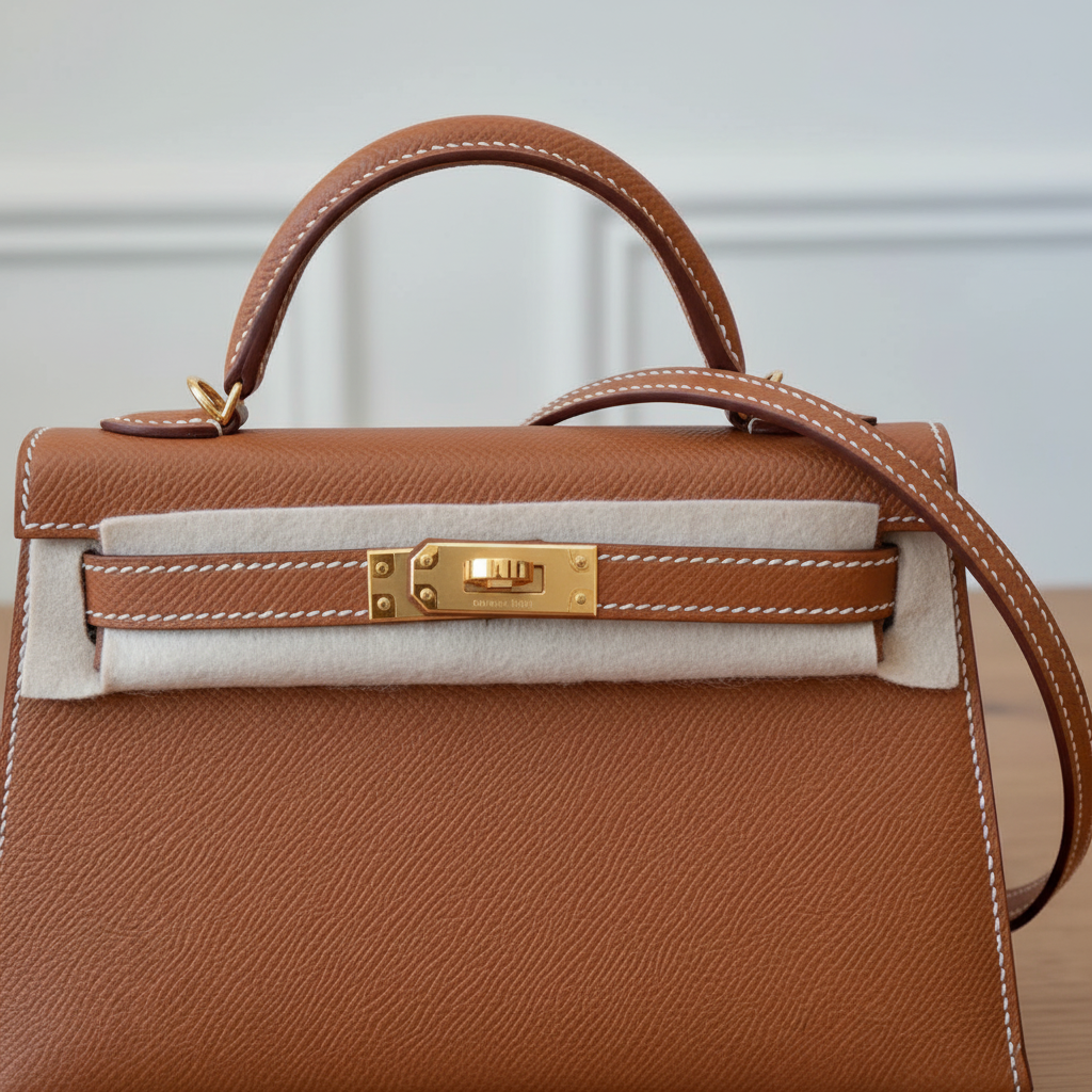 Hermès Mini Kelly 20 Gold Epsom GHW - Hardware detail