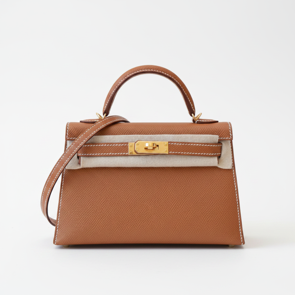 Hermès Mini Kelly 20 Gold Epsom GHW - Front view