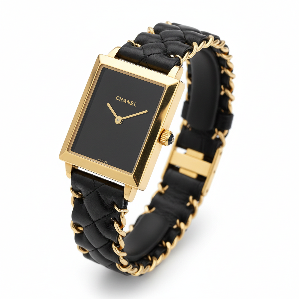 Chanel Première M Watch white background studio shot