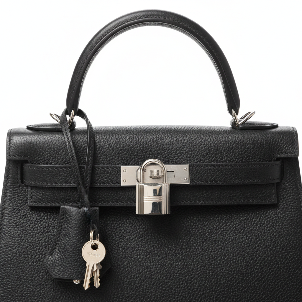 Hermès Kelly 25 Togo Black - Hardware close-up