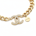 Chanel 22 Chain Bracelet gold-tone CC logo front view