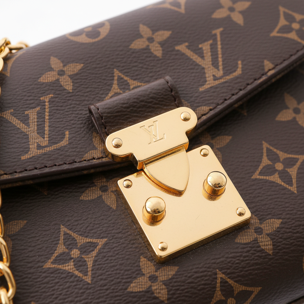 Louis Vuitton Vanity Chain Pouch Monogram - Turn-Lock Clasp Detail