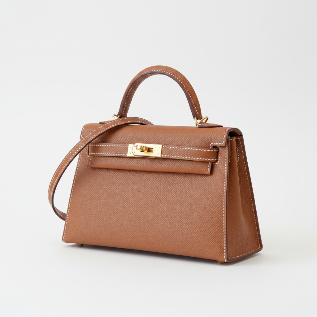Hermès Mini Kelly 20 Gold Epsom GHW - Three-quarter view