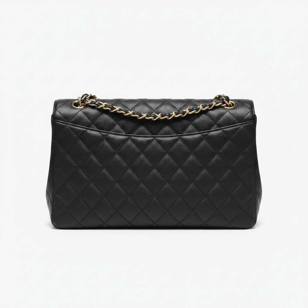Chanel Maxi Single Flap – back view quilted pattern