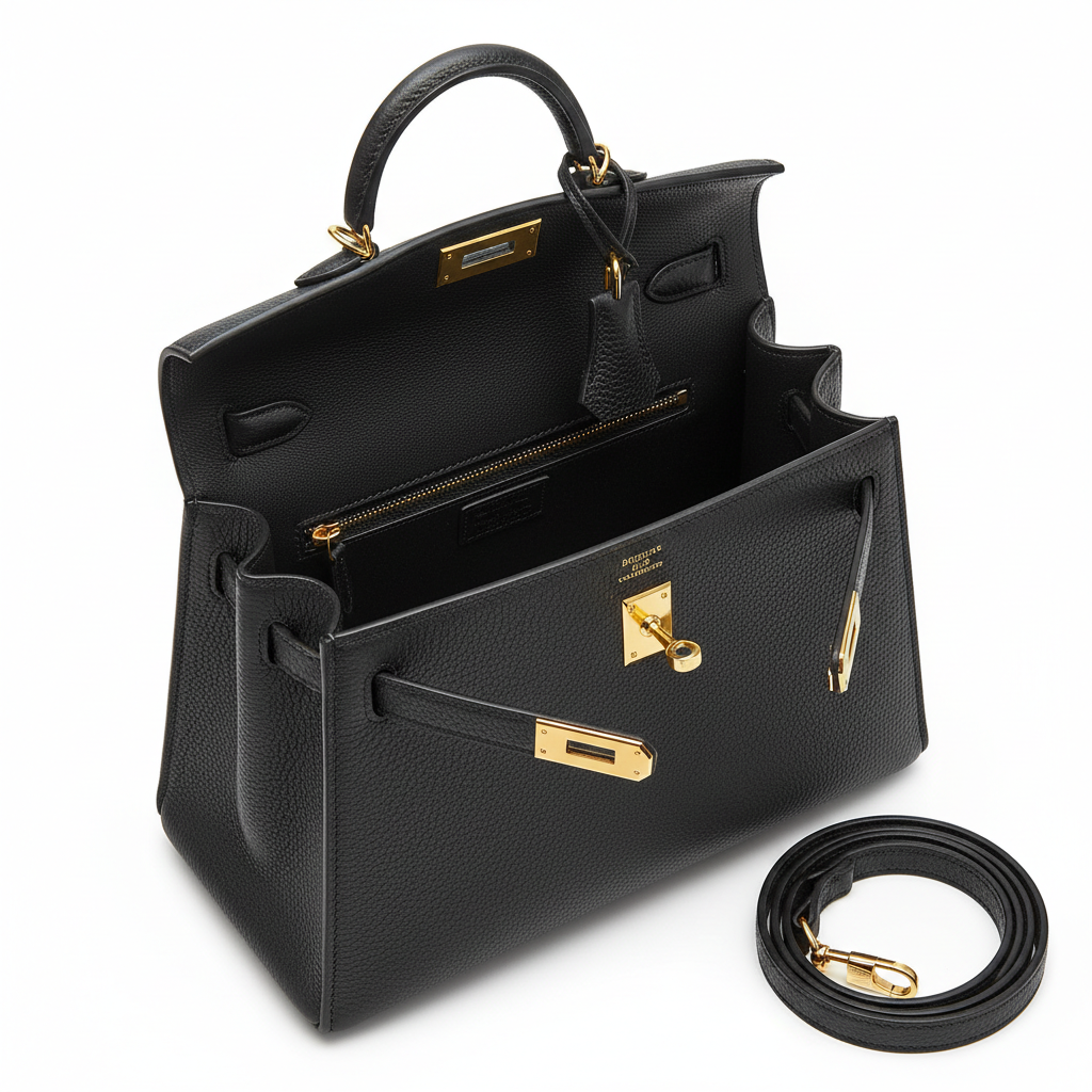 Hermès Kelly 25 Togo Black - Interior view